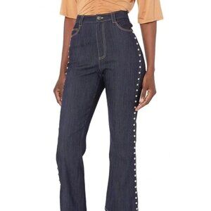 NWT Cinq a Sept Fiona Studded jeans in Indigo-sz 0